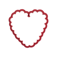 Christmas Heart Cutter With Wide Wavy Edge
