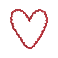 Christmas Heart Cookie Cutter With Tight Wavy Edge