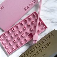 ABC Pottery Stamp Set – 8mm Clay Letter Stamps | Danish ÆØÅ or Special Characters | Optional Extension Handle | 3DLABCS
