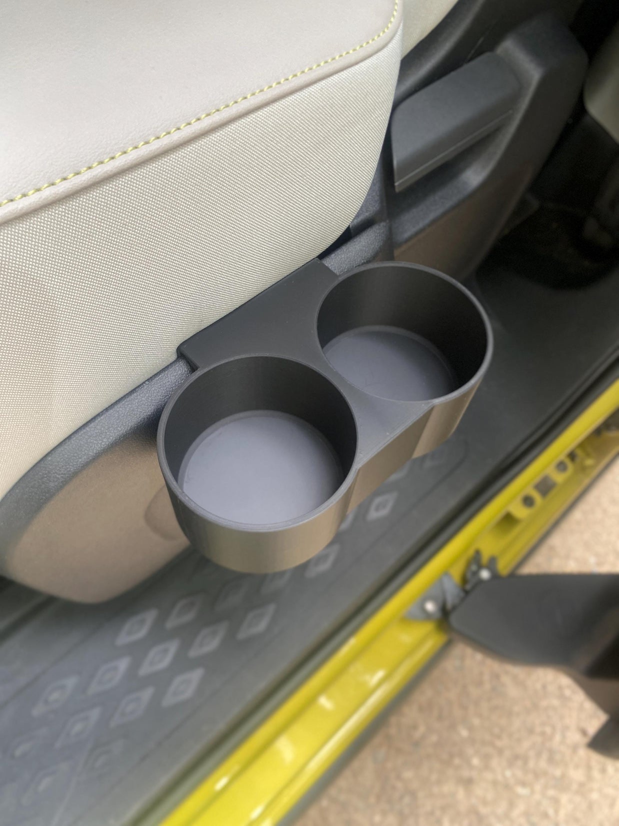 ID. Buzz Back Seat Dual Cup Holder Removable Side-Mount - 3D Printed Accessory for ID. Buzz *Two options*