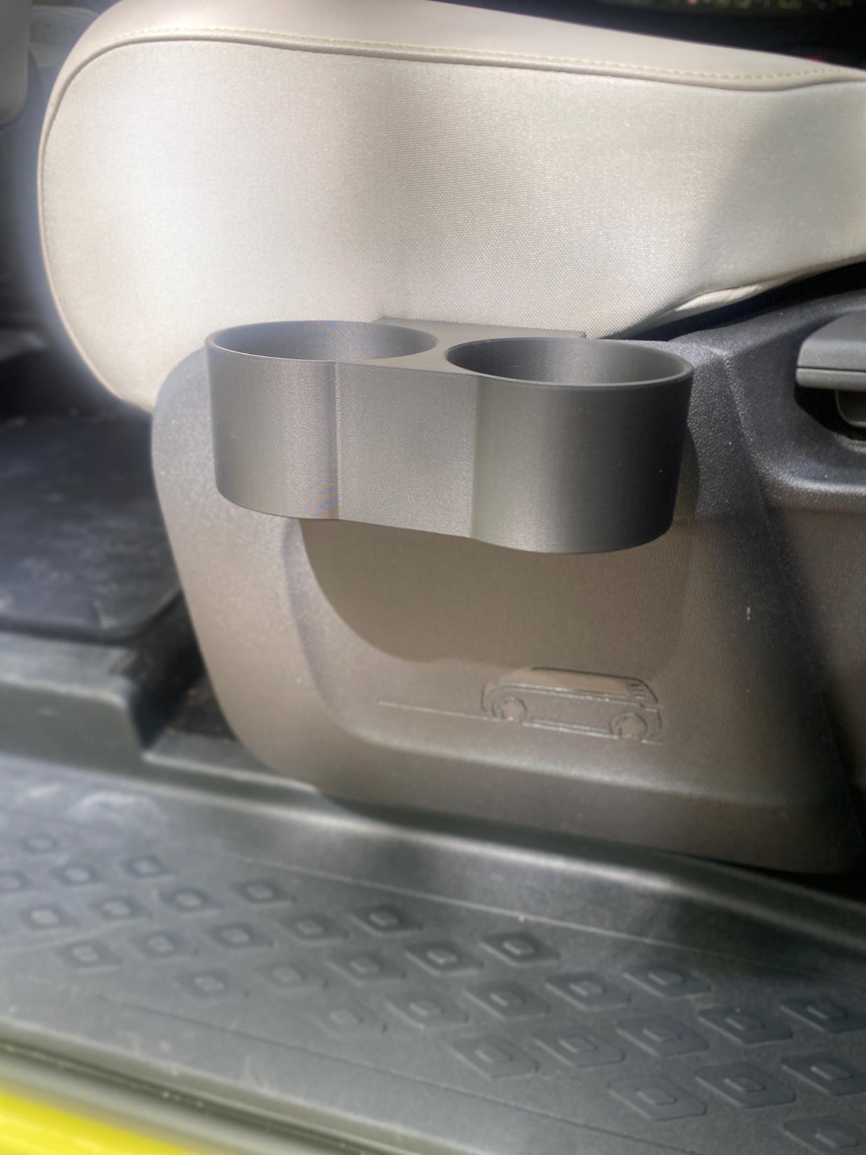 ID. Buzz Back Seat Dual Cup Holder Removable Side-Mount - 3D Printed Accessory for ID. Buzz *Two options*