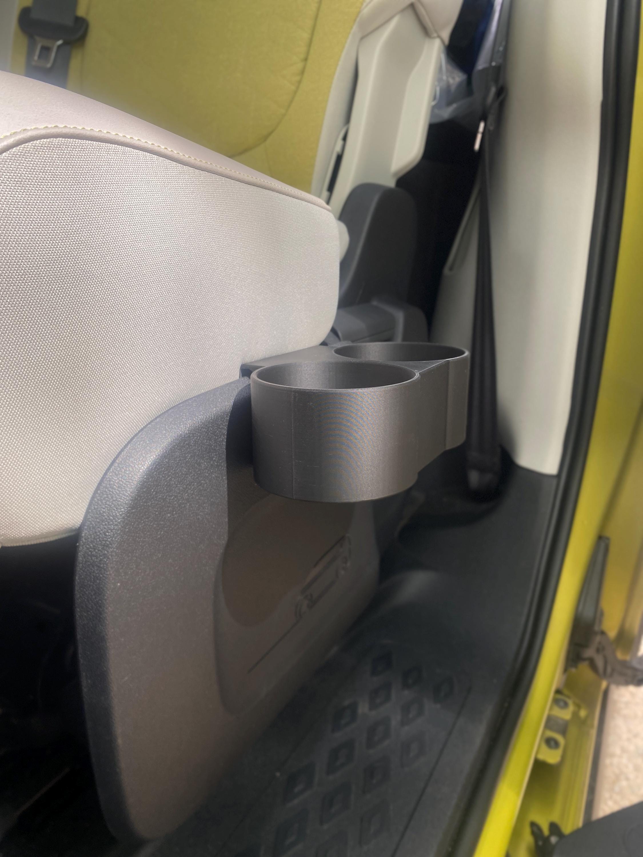 ID. Buzz Back Seat Dual Cup Holder Removable Side-Mount - 3D Printed Accessory for ID. Buzz *Two options*